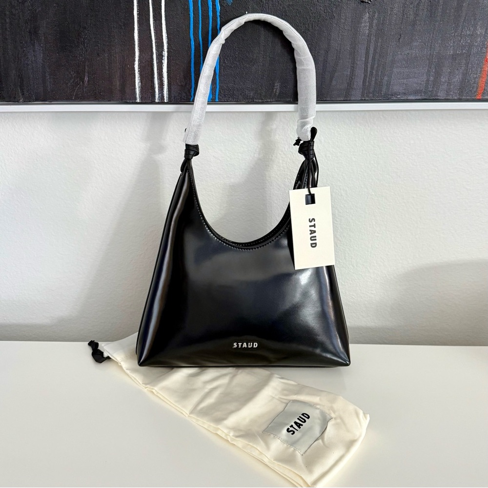 STAUD Sleek Black Shoulder Bag